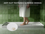 48x32 Inch White Acrylic Shower Base, Right Drain, Non-Slip Surface T5595P487470