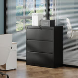 3 Drawer Lateral File Cabinet with Lock Heavy-Duty Metal Filing Cabinet for Home Office, Wide 10304319