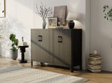 Mirod Farmhouse Style 4-Door Cabinet with Natural Finish, A Rustic Accent for Entryways or Small N760P281365B