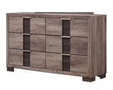 ZUN 1pc Contemporary Dresser Six Drawers Metal knobs Brown Finish Bedroom Wooden Furniture B011P255271