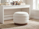 Round Rotating Storage Footstool with Solid Wood Frame, No Assembly Required Makeup Chair with 5.5 89655409
