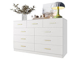9 Drawer Double Dresser for Bedroom, Wide Storage Cabinet for Living Room Home Entryway,White 34963972