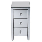 Mirrored Glass Bedside Table with Three Drawers Size S 50732278
