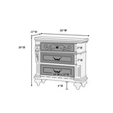 Traditional Antique Walnut 1pc Nightstand Bedroom Furniture Cherry Veneer 2-Drawers Hanging Pull B011P210739