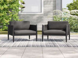 DAWSON OUTDOOR PATIO 2PCS BLACK ALUMINUM CLUB CHAIR N775P247810B