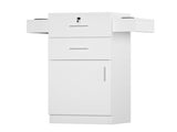Barbershop Salon Locker / Hair Dryer Rack Drawer with Lock White 76190770