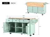 Kitchen Cart with Rubber wood Drop-Leaf Countertop ,Cabinet door internal storage racks,Kitchen 88352864