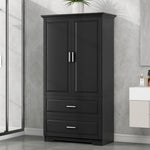 ZUN Tall Bathroom Storage Cabinet, Cabinet with Two Doors and Drawers, Adjustable Shelf, MDF Board, N725P172882B