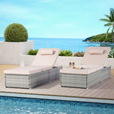 ZUN OUTDOOR SOFA PE RATTAN FURNITURE DECK CHAIR GRAY RATTAN W874P146993