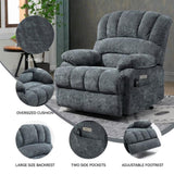 23" Seat Width and High Back Large Size Beige Chenille Power Lift Recliner Chair with 8-Point W1803P263643