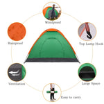 ZUN 2-Person Waterproof Camping Dome Tent for Outdoor Hiking Survival Orange & Green 14786622