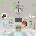 ZUN 52-inch Indoor Ceiling Fan with Pull Chain,Reversible AC motors , Pull Chain--Chrome W1592P164722