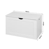 White Lift Top Entryway Storage Cabinet with 2 Safety Hinge, Wooden Toy Box W40914887
