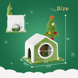 24in Christmas Cat House Cat Bed Cave, Soft Plush Christmas Nest Holiday Decor for Indoor Cats 64956948