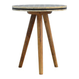 Artisan Furniture Solid Wood Bone Inlay Tripod Stool B182P234165