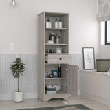St. Clair Linen Cabinet, Two Interior Shelves, Two Open Shelves, Single Door B200P188813