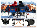 Navy Dual Person Heated Folding Camping Chair 4 Heating Zones 3 Temperature Levels, Heavy Duty 660 95735414