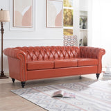 84.65" Rolled Arm Chesterfield 3 Seater Sofa W68056682