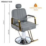 ZUN Premium Reclining barber Chair Salon Chair for Hair Stylist with Heavy Duty Hydraulic Pump, 360&deg; N753P181908G