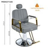 ZUN Premium Reclining barber Chair Salon Chair for Hair Stylist with Heavy Duty Hydraulic Pump, 360&deg; N753P181908G