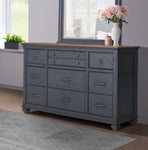 ZUN Bridgevine Home Americana Dresser, No Assembly Required, Corduroy Blue Finish B108P193083