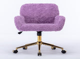 Furniture Office Chair,Artificial rabbit hair Home Office Chair with Golden Metal Base,Adjustable 99540851