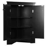 Black Triangle Bathroom Storage Cabinet with Adjustable Shelves, Freestanding Floor Cabinet for Home 62126568