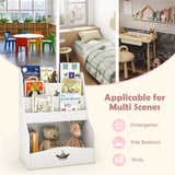 Kids 3-Tier Bookshelf & Toy Storage - Open Compartment Hidden Back Space, 24.5"x14"x31.5" 12287368