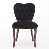 French Vintage Tufted Upholstered Fabric Dining Chair,Set of 2,Black,SW1869BK W1143P214542