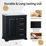 ZUN 30" Bathroom Vanity with Sink, One Package, Black Bathroom Cabinet with Drawers, Solid Frame and MDF N725P192829B