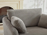 40.55"W Swivel Accent With 2 Thorw Pillows 360 Degree Swivel Round Sofa Modern Oversized Arm W1298P202214