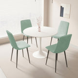 31.5" White Round Dining Table, Tulip Table Kitchen Dining Table 2-4 People with MDF Table Top & W2189131694