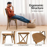 2pcs X- back Garden Plastic Folding Chair Farmhouse Brown 62831755