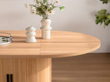 59 Inch Oval Dining Table for 4-6 Oval Table Kitchen Modern Oval Dining Room Table with 2-Layer W3081P338358