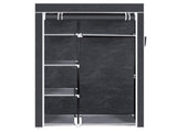 64" Portable Closet Storage Organizer Wardrobe Clothes Rack with Shelves Gray 48294238
