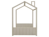 Twin Size Velvet House Bed Wood Bed, Beige 13139946