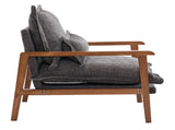 Cloud Shaped Indoor Leisure with Solid Wood Armrest & Solid Wood Frame, Chenille Fabric Accent 75796511