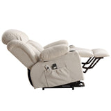 Power Lift Recliner Chair with Heat and Massage Electric Fabric Recliner Chair for Elderly with Side W1521P303189