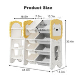 Kids Bookshelf and Toy Storage, 4-Tier Toys W/8 Removable Storage Bins, Kids Toy Storage 96176725