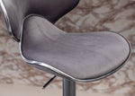 ZUN Masaccio Velvet Upholstered Adjustable Swivel Barstool, Set of 2, Gray T2574P164846