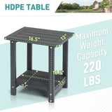 2-Tier Side Table, HDPE Adirondack Table Patio Side Table, Weather Resistant End Table Small 48670186