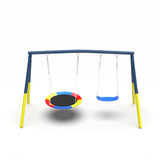 Swing Set for Backyard, 440lbs Set with Heavy-Duty A-Frame Metal Outdoor Stand, 1 Saucer W1163P290469