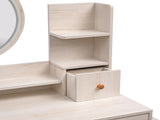 CRAZY ELF Stylish Vanity Table Cushioned Stool, Touch Control LED Mirror, Large Capacity Storage W936110479