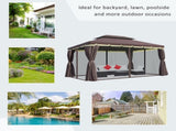 10ft x 13ft Patio Gazebo-Coffee-AS 77275776