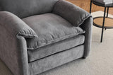 Single Chair 38 Inch Oversized Reading Chair Comfortable Cushioned Lounge Armchair Soft Chenille W1829P265024