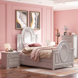 Grey 3-Drawer Nightstand B062P209009