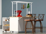 Kitchen Island with Storage Space, Breakfast Bar with Folding Flip-Up Panel, Large Storage Cabinet W2167P210778