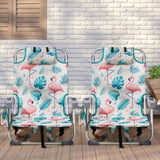 63*65*82cm Short Oxford Cloth Silver White Aluminum Tube Bearing 100kg Beach Chair Flamingo 74554603