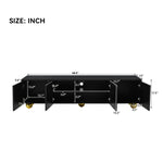 ZUN Modern TV Stand for TVs up to 75 Inches, Entertainment Center with Storage Cabinets and 1 Adjustable 45363842