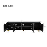 ZUN Modern TV Stand for TVs up to 75 Inches, Entertainment Center with Storage Cabinets and 1 Adjustable 45363842